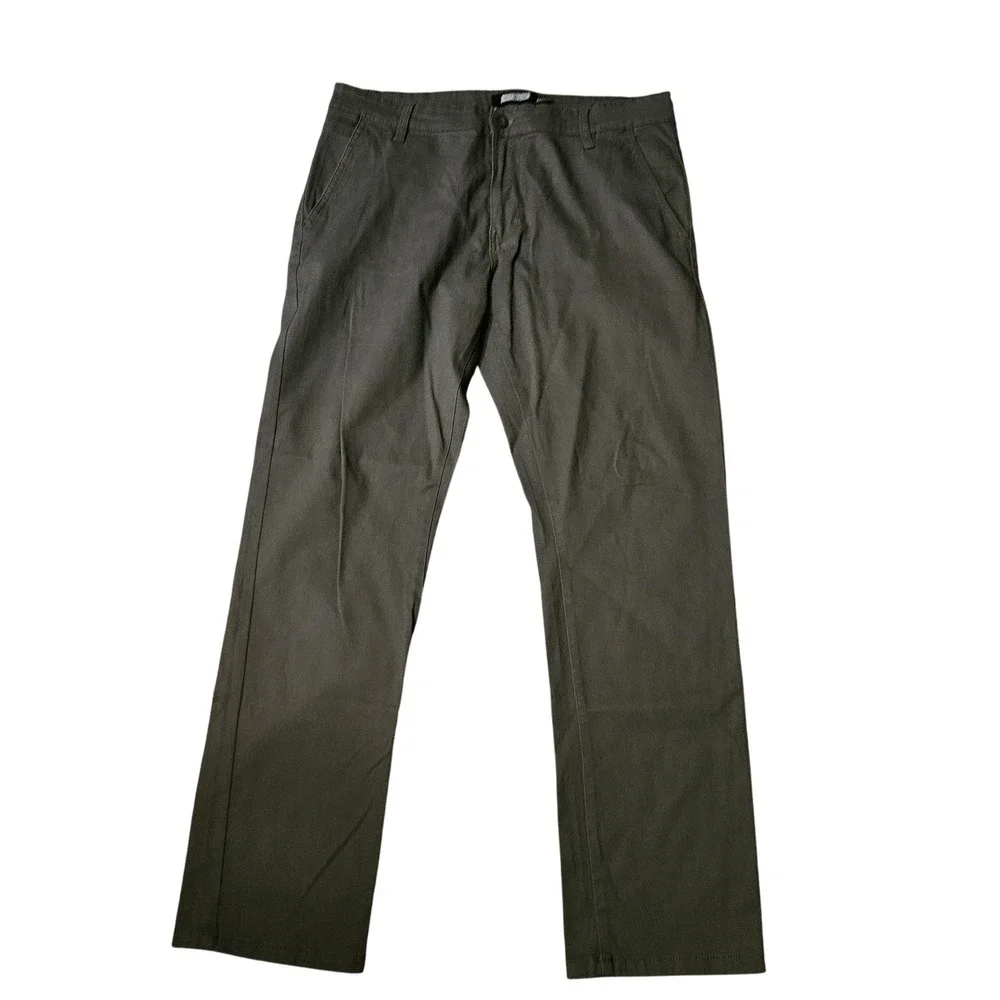 WT02 Chino Pants Mens 34x30‎ Gray Straight Leg Flat Front Twill Workwear Office